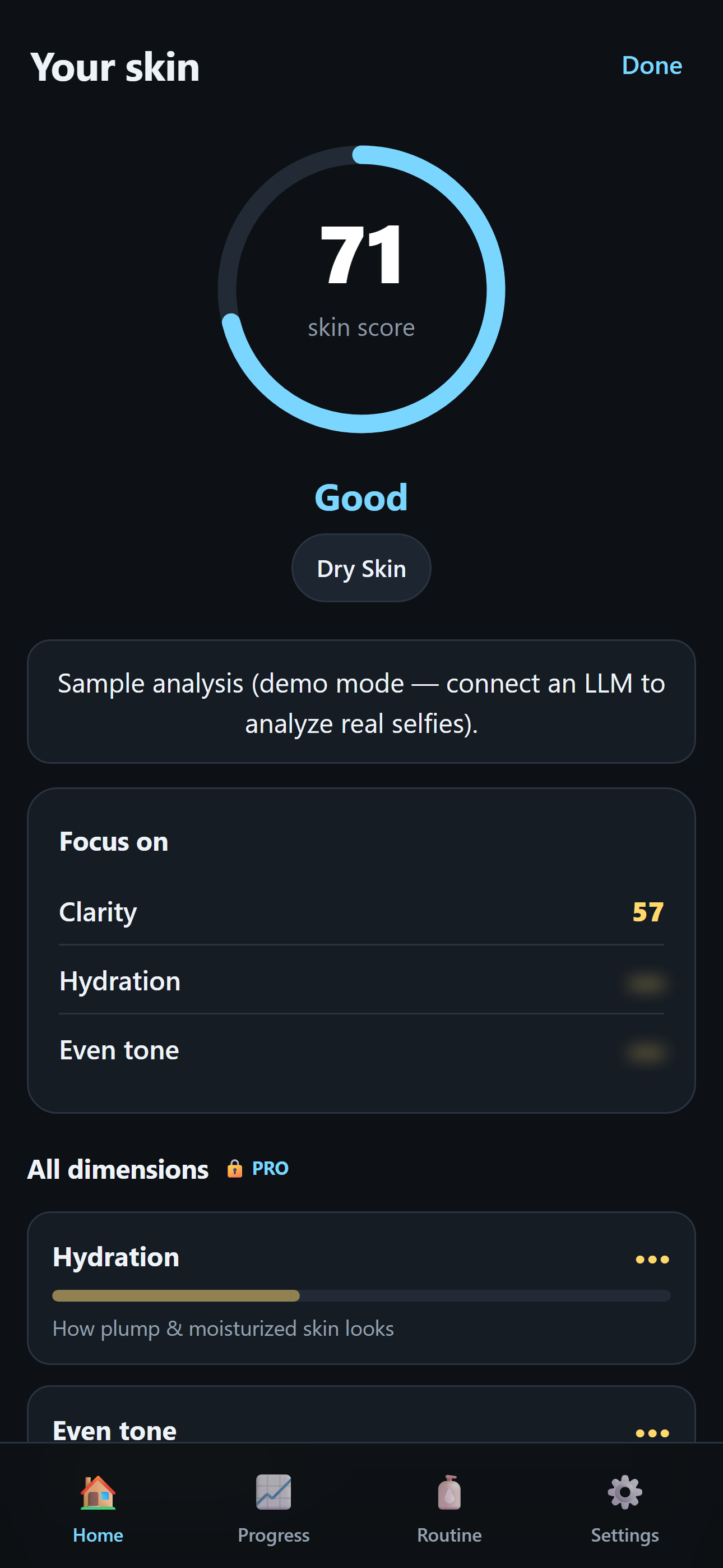 Dewora skin score result