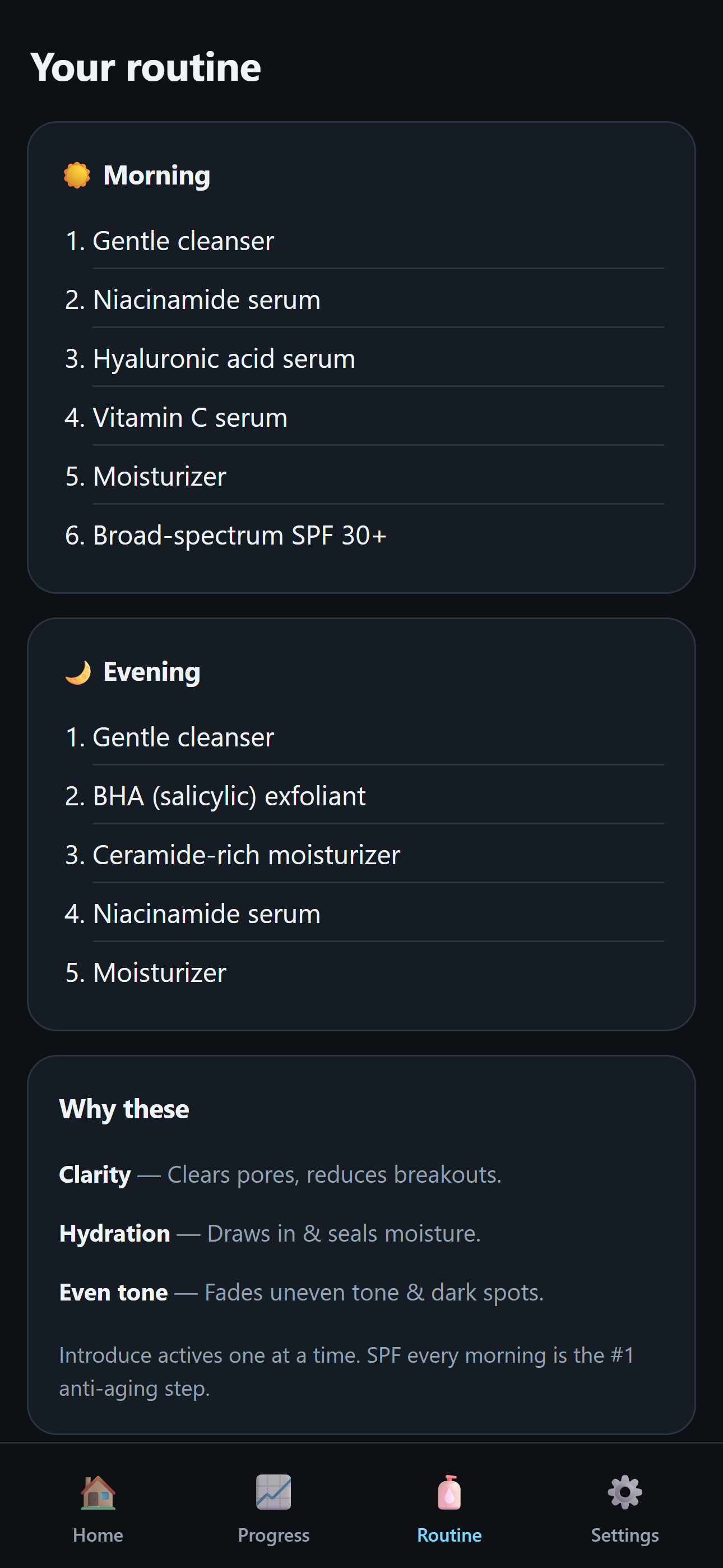 Dewora personalized routine